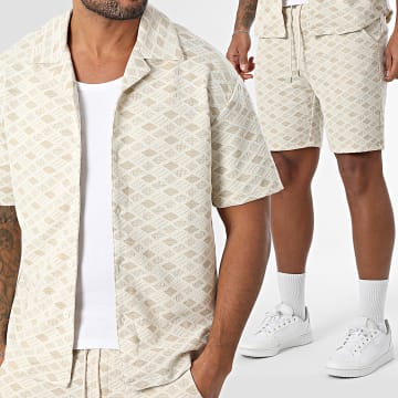 Project X Paris - Set aus Kurzarmhemd und Jogginghose 2510164 2540164 Beige